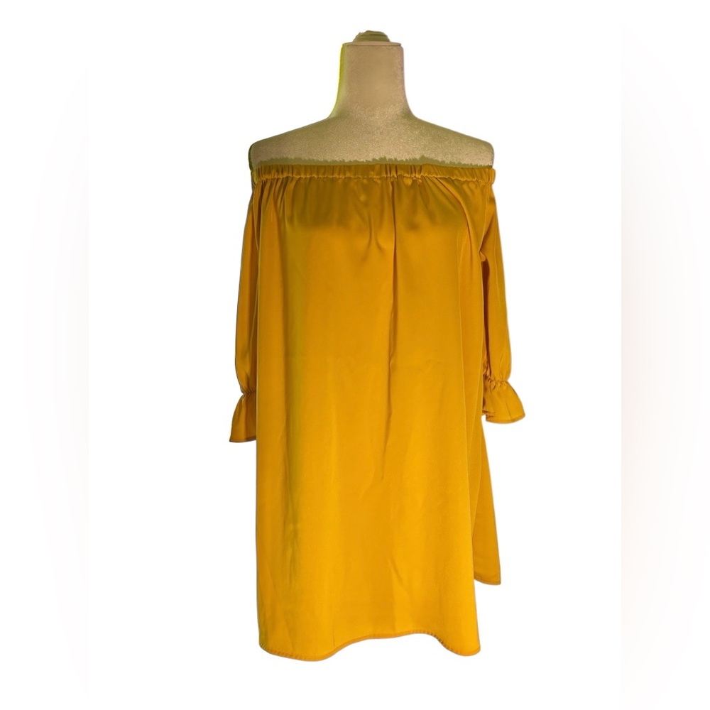 Forever 21 Mustard Off-Shoulder Shift Dress
